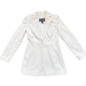 VN White Single Button Longline Blazer Jacket Size 2